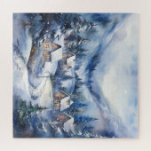 Berglandschap Winter Sneeuwrijke huizen Kerstmis Legpuzzel (Horizontaal)