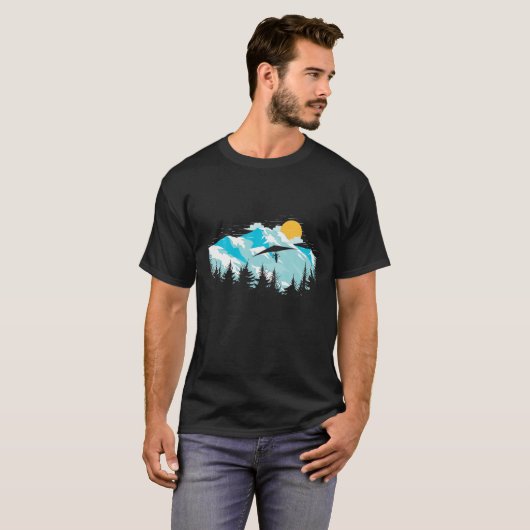 Berglandschap Zonnestophangen Glider T-shirt (Voorkant volledig)
