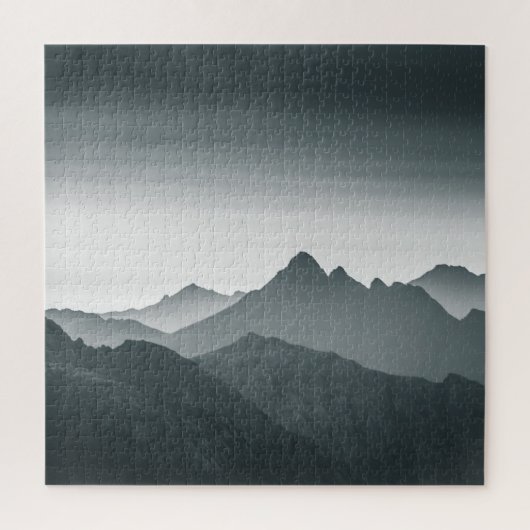 Berglandschap zwart-wit legpuzzel (Verticaal)