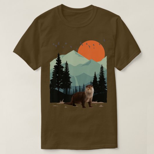 Berglandschapsavontuur Sunset Pine Tree Zee T-shirt (Design voorkant)