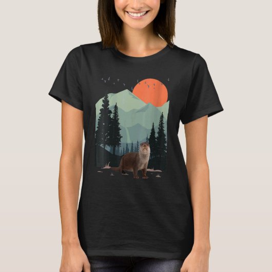 Berglandschapsavontuur Sunset Pine Tree Zee T-shirt (Voorkant)