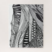 Berglandschapsdoedelkleur in legpuzzel (Verticaal)