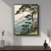 Berglandschapskunst | Houtland Boomprint Poster