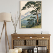 Berglandschapskunst | Houtland Boomprint Poster