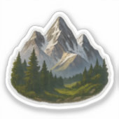 Berglandschapsontwerp Sticker (Voorkant)