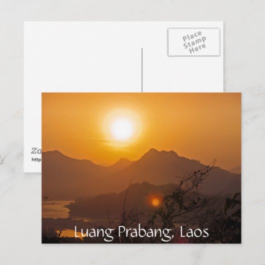 Berglaos Sunset Briefkaart (Voorkant / Achterkant)