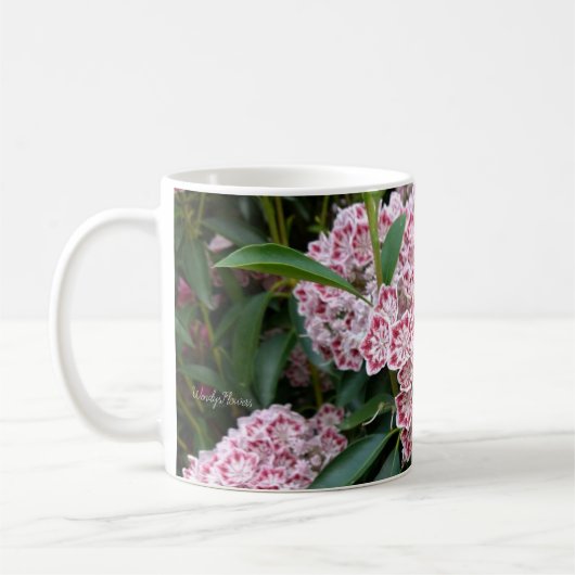 Berglaurel op een mok (Links)