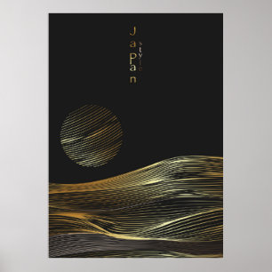 Berglay-out ontwerp in oosterse stijl poster