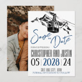 Bergliefde Navyblauw Save The Date (Voorkant / Achterkant)