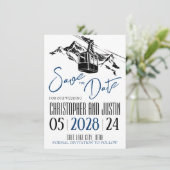 Bergliefde Navyblauw Save The Date (Staand voorkant)