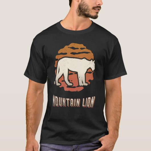 Berglion  Retro Classic Animal Sunset T-shirt (Voorkant)