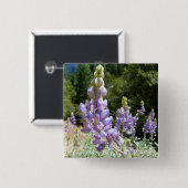 Berglupinen in Yosemite Vierkante Button 5,1 Cm (Voorkant /achterkant)