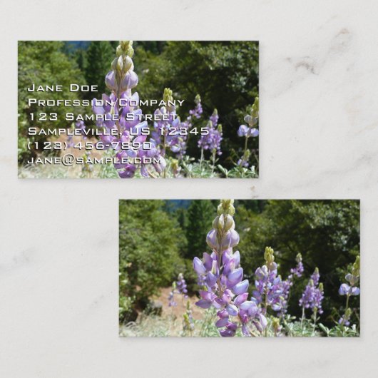 Berglupinen in Yosemite Visitekaartje (Voorkant / Achterkant)