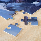 Bergmaan Winter Waterverfschilderij Legpuzzel (Zijkant)