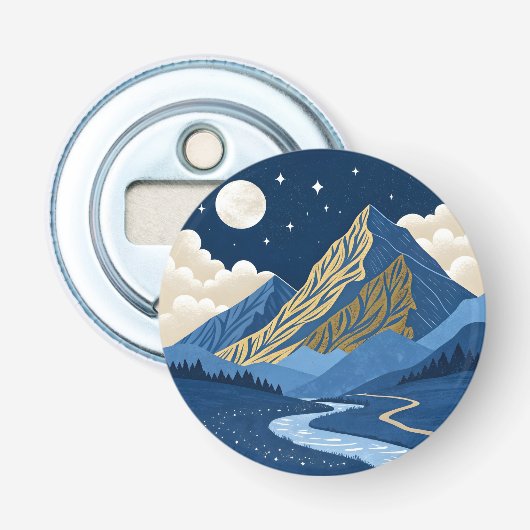 Bergmaanlicht Button Flesopener (Voorkant)