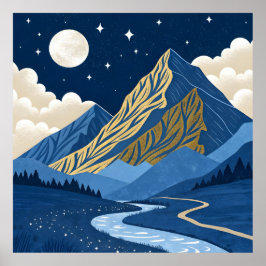 Bergmaanlicht Poster