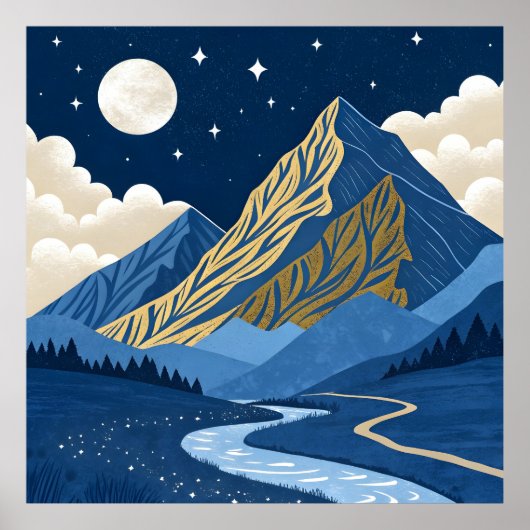 Bergmaanlicht Poster (Voorkant)