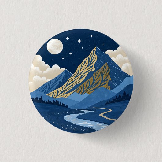 Bergmaanlicht Ronde Button 3,2 Cm (Voorkant)