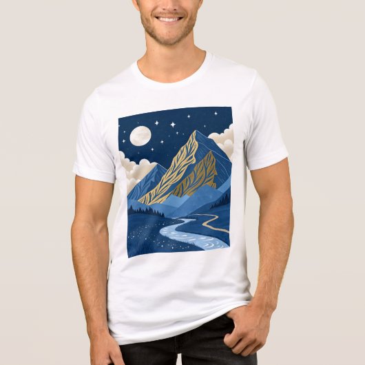 Bergmaanlicht Tri-Blend Shirt (Voorkant)