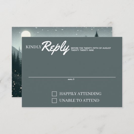 bergmagie RSVP kaartje (Voorkant / Achterkant)