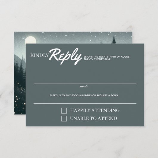 bergmagie RSVP kaartje (Voorkant / Achterkant)
