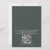 Bergmeer Aquarel Bos QR Code Bruiloft Kaart (Achterkant)