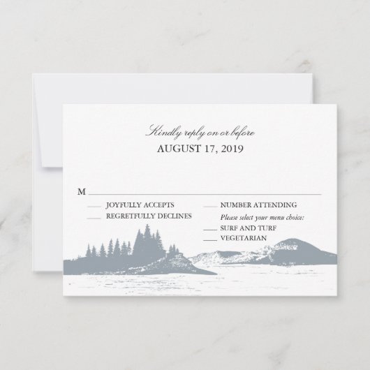 bergmeer  | Bindende RSVP met menuopties (Voorkant)