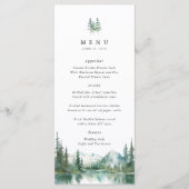 Bergmeer Bos Bruiloft Ontvangst Diner Menu (Voorkant)