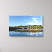 Bergmeer, bos, Cabines, Blue Sky Canvas Afdruk (Voorkant)