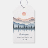 Bergmeer Bruiloft Cadeaulabel (Voorkant)