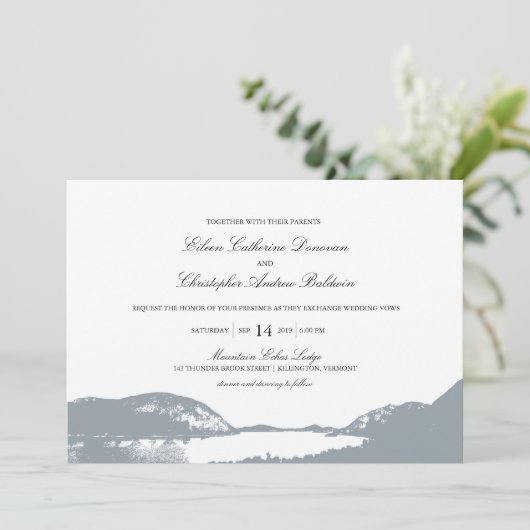 bergmeer | Bruiloft Kaart (Staand voorkant)