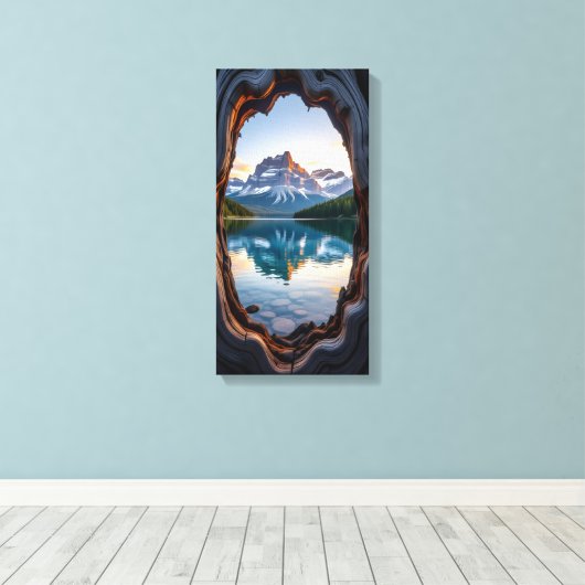 bergmeer canvas afdruk (Insitu (Houten vloer))