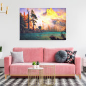 Bergmeer door Albert Bierstadt, 1865 Canvas Afdruk (Insitu (Woonkamer))