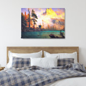 Bergmeer door Albert Bierstadt, 1865 Canvas Afdruk (Insitu (Slaapkamer))