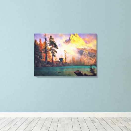 Bergmeer door Albert Bierstadt, 1865 Canvas Afdruk (Insitu (Houten vloer))