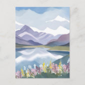 bergmeer | Floral Waterverf Landschap Briefkaart (Voorkant)
