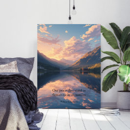 Bergmeer Handgeschilderd Landschap Poster