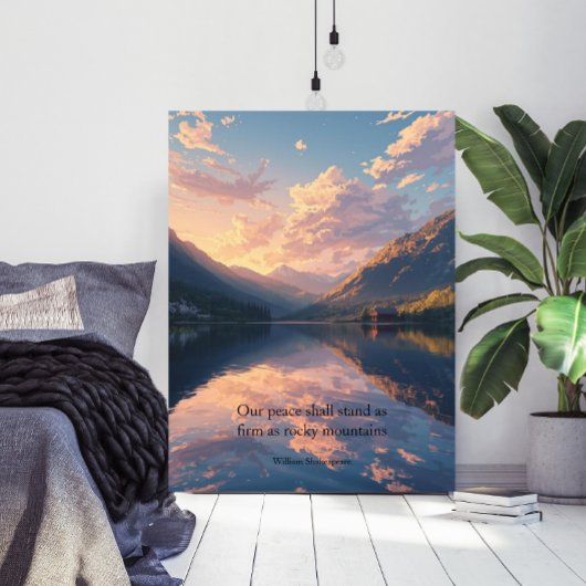 Bergmeer Handgeschilderd Landschap Poster