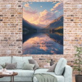 Bergmeer Handgeschilderd Landschap Poster