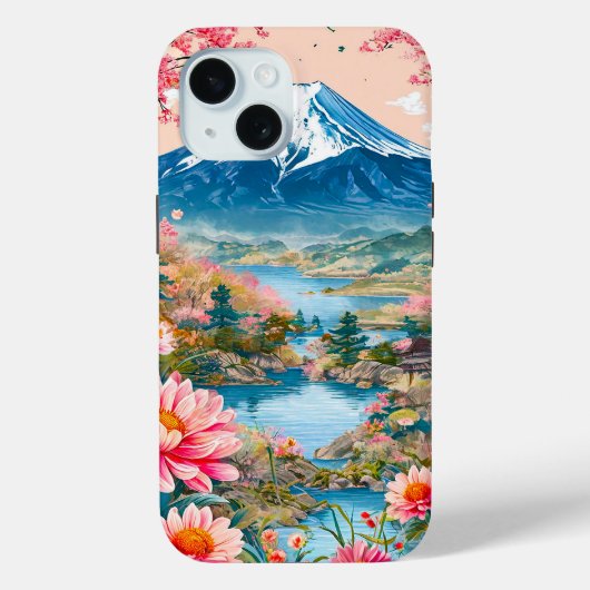 Bergmeer met Bloeiende Bloemen Case-Mate iPhone Case (Achterkant)