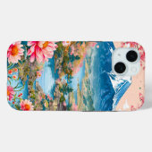Bergmeer met Bloeiende Bloemen Case-Mate iPhone Case (Achterkant (horizontaal))