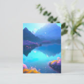 Bergmeer met bloemen van wilde bloemen briefkaart (Staand voorkant)