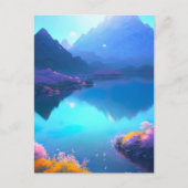 Bergmeer met bloemen van wilde bloemen briefkaart (Voorkant)