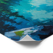 Bergmeer met dennenbos reflectie Scène Poster (Hoek)