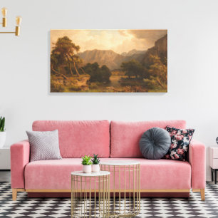 Bergmeer met reigers – Heinrich Funk Canvas Afdruk