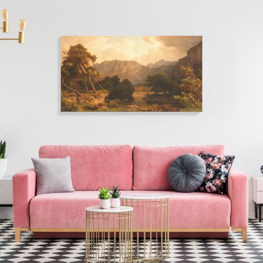 Bergmeer met reigers – Heinrich Funk Canvas Afdruk (Insitu (Woonkamer))