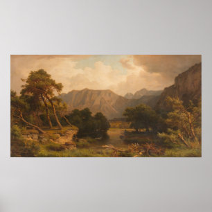 Bergmeer met reigers – Heinrich Funk Poster
