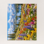 Bergmeer met wilde bloemen legpuzzel (Verticaal)