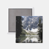 Bergmeer reflecterend gebergte bedekt met bomen magneet (Voorkant / Achterkant)