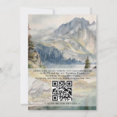 Bergmeer Rustieke Elegante QR Code Huwelijk Kaart (Achterkant)